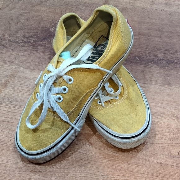 Vans Yellow Canvas Sneakers with White Laces - Picture 1 of 6